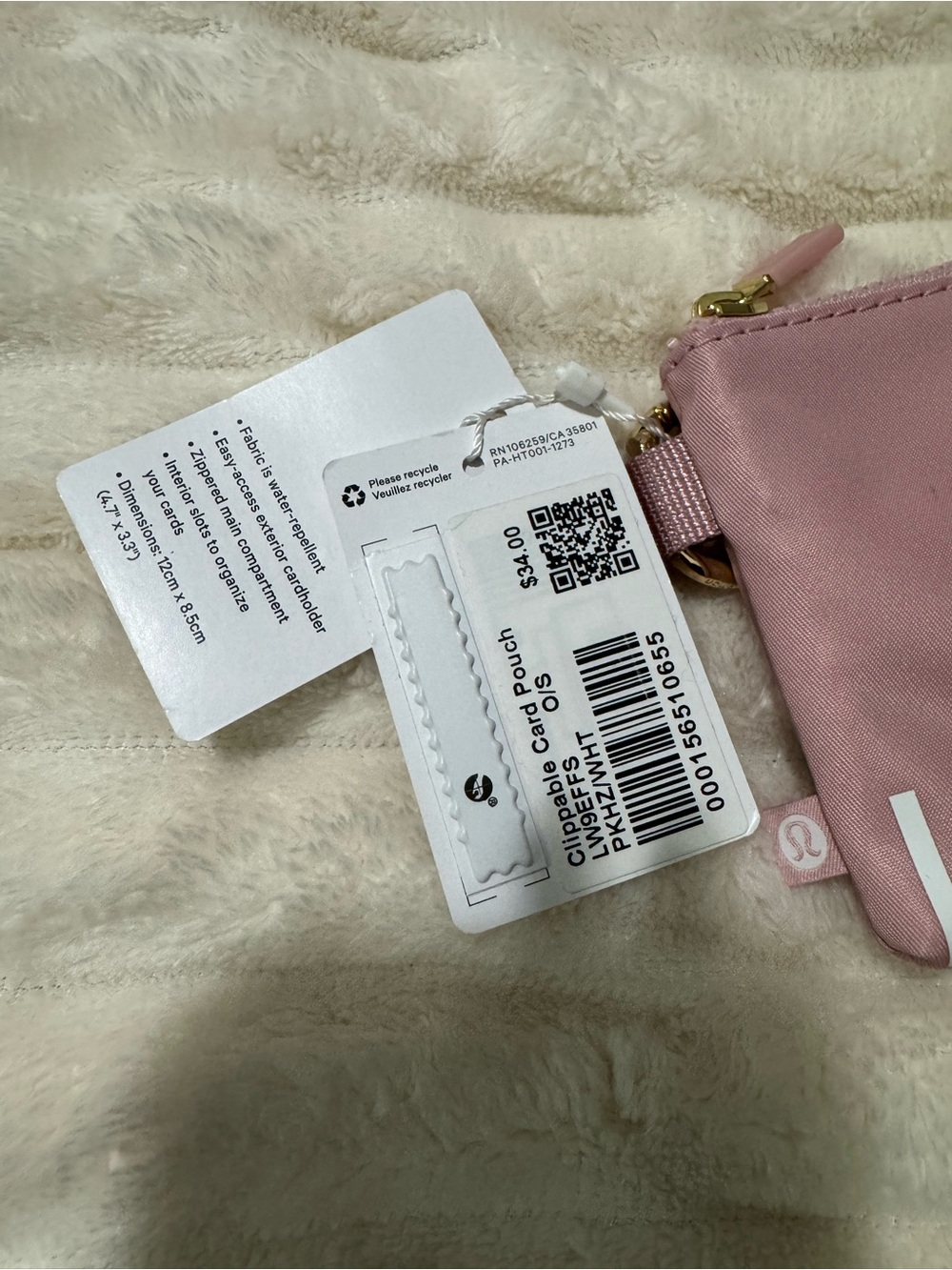 lululemon athletica  Pink haze and gold Clipabble Card Pouch NWT - Picture 3 of 5